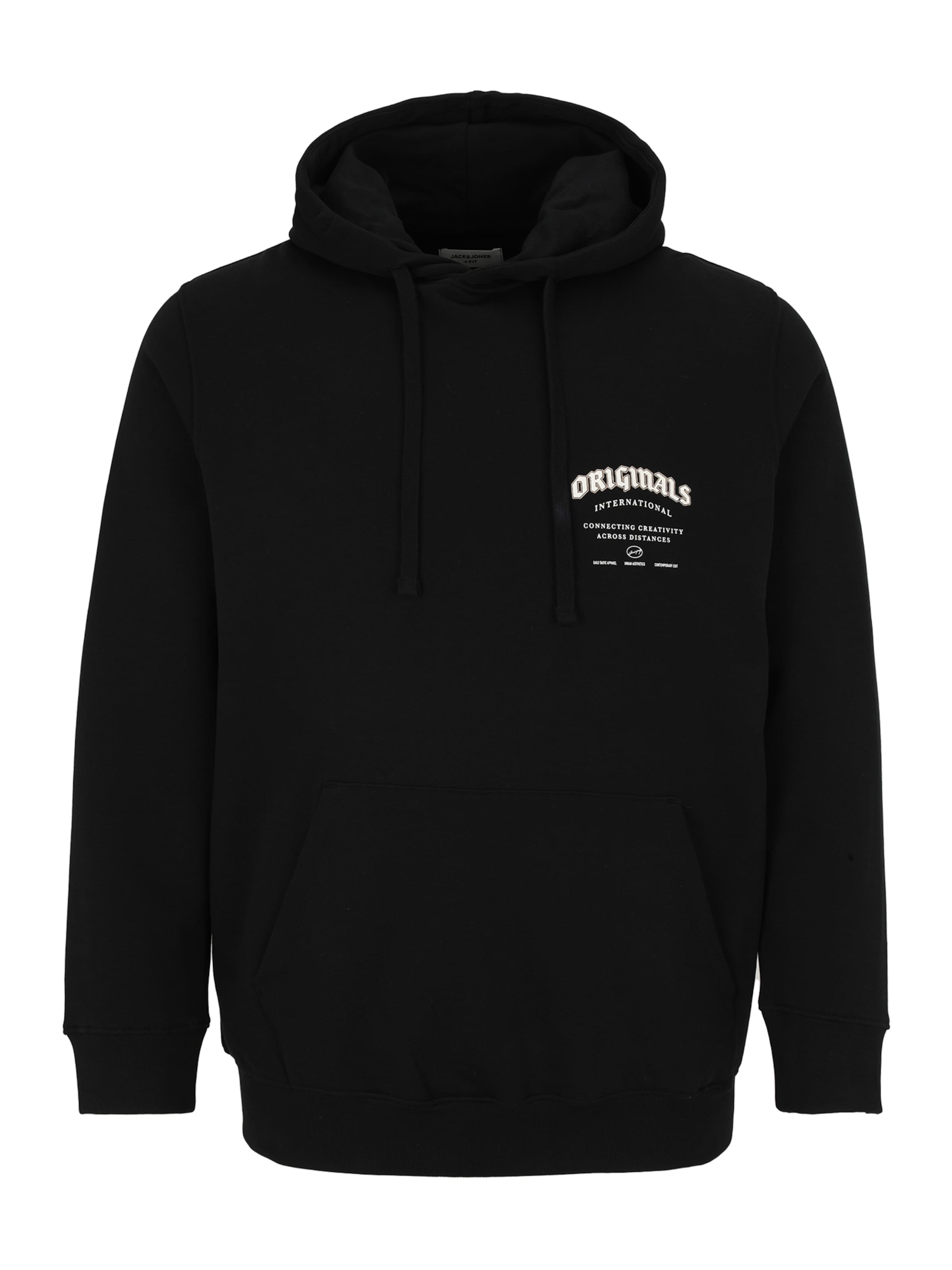 Jack & Jones Plus Sweatshirt 'JJJORMEADOWS' in Black: front