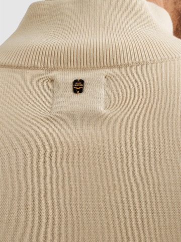 PME Legend Tröja 'Pullover in cotton/modal with half-zip' i beige