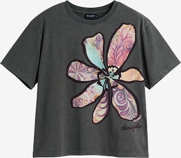 pilka Desigual Marškinėliai 'Floral ': priekis