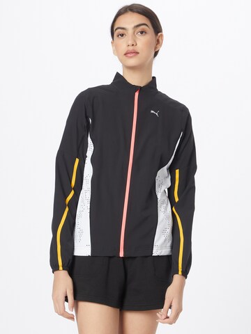 PUMA Athletic Jacket in Black: front