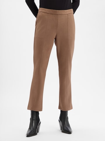 Bootcut Pantalon 'Elvina Cozy' OPUS en marron : devant