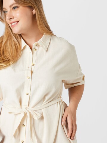 PIECES Curve Shirt Dress 'Sunna' in Beige