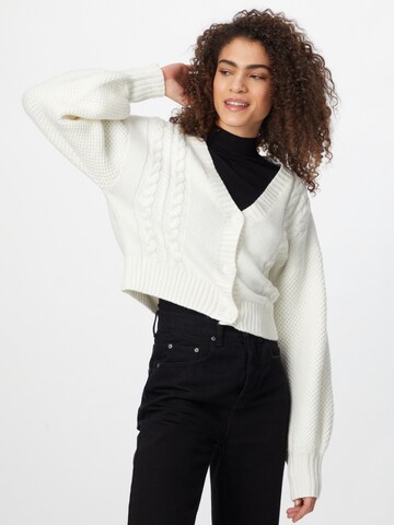 Gina Tricot Knit cardigan 'Callie' in White: front