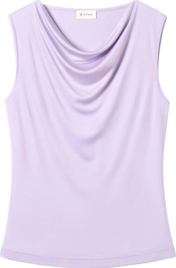 Lilysilk Top 'Seidenjersey Ärmelloses Top mit Wasserfallausschnitt' in XS in lila, Produktansicht