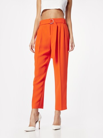 BOSS Regular Pleat-Front Pants 'Tapiah' in Orange: front