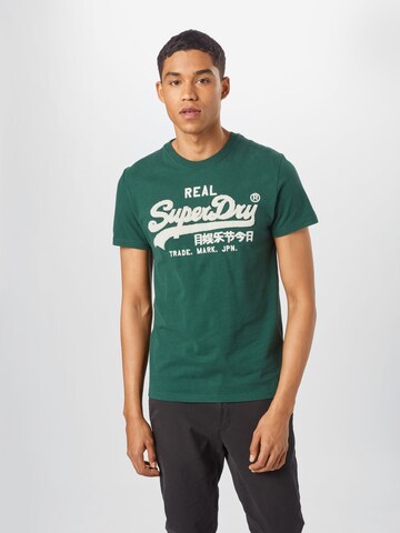 Superdry - Camiseta 'Chenille' en verde: frente