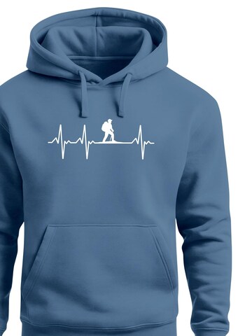 Neverless Sweatshirt 'Wanderer Herzschlag' in Blue