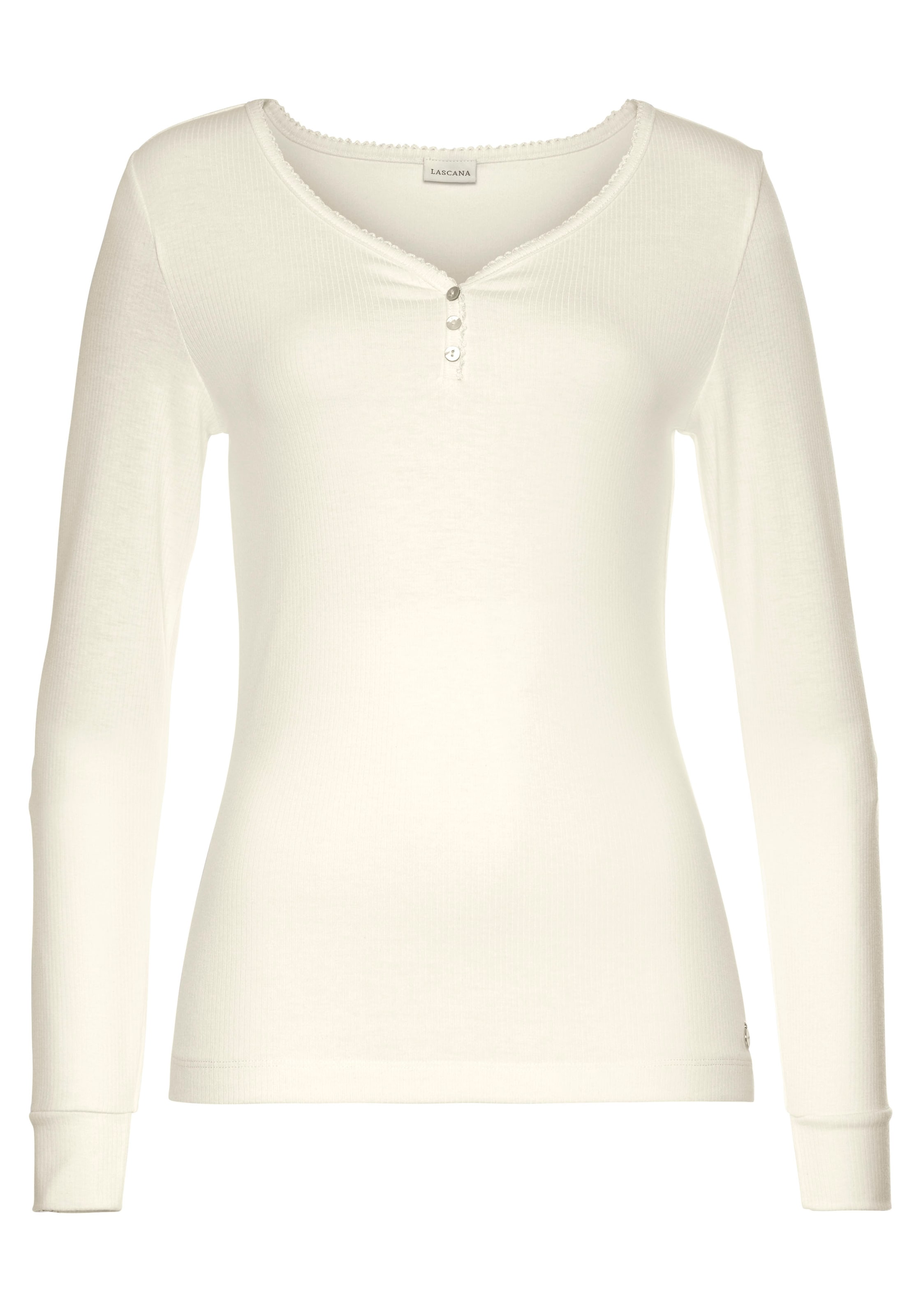 Bluză de noapte de la LASCANA pe bej: față