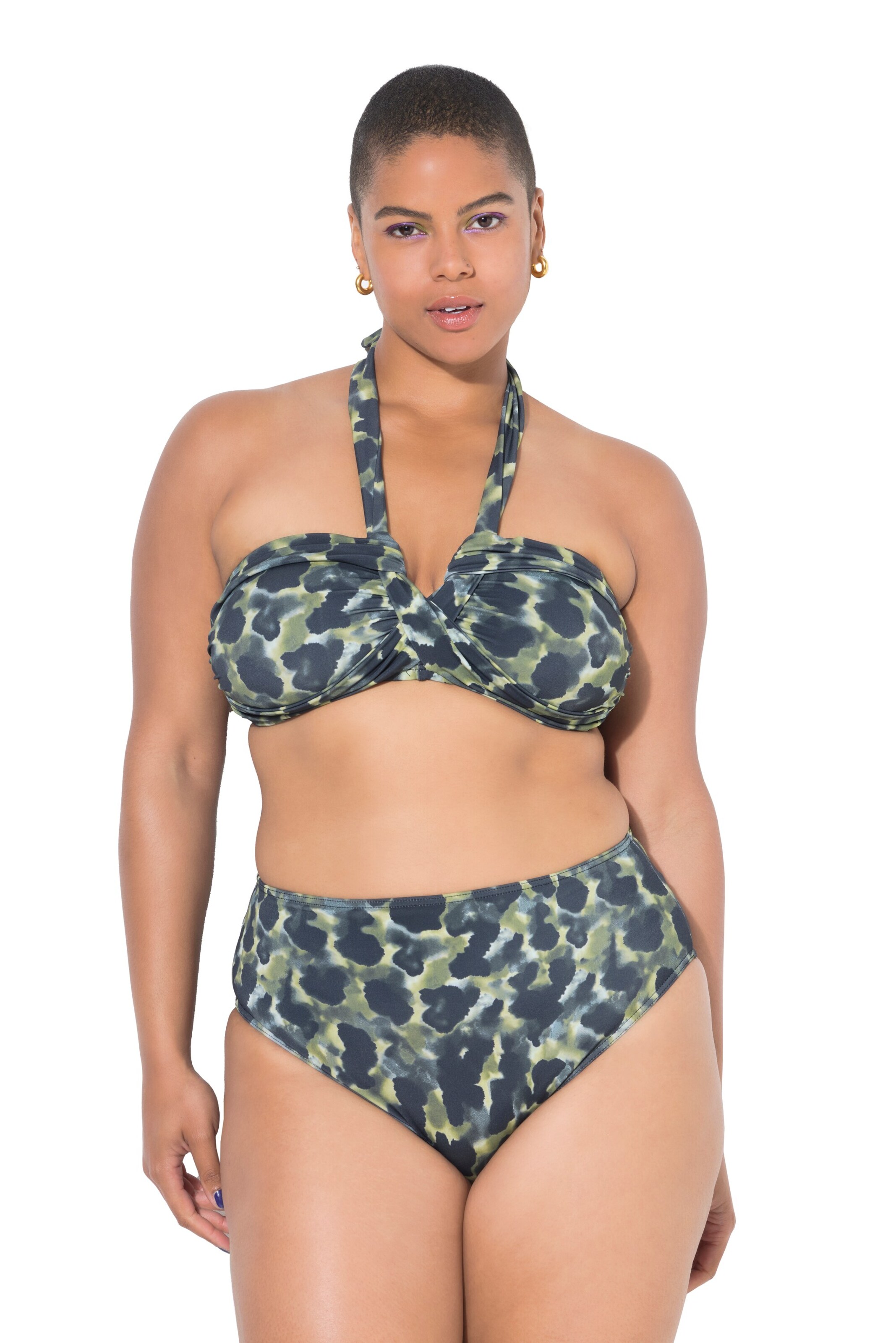 Studio Untold Minimizer Bikinitop in Grün: Vorderseite