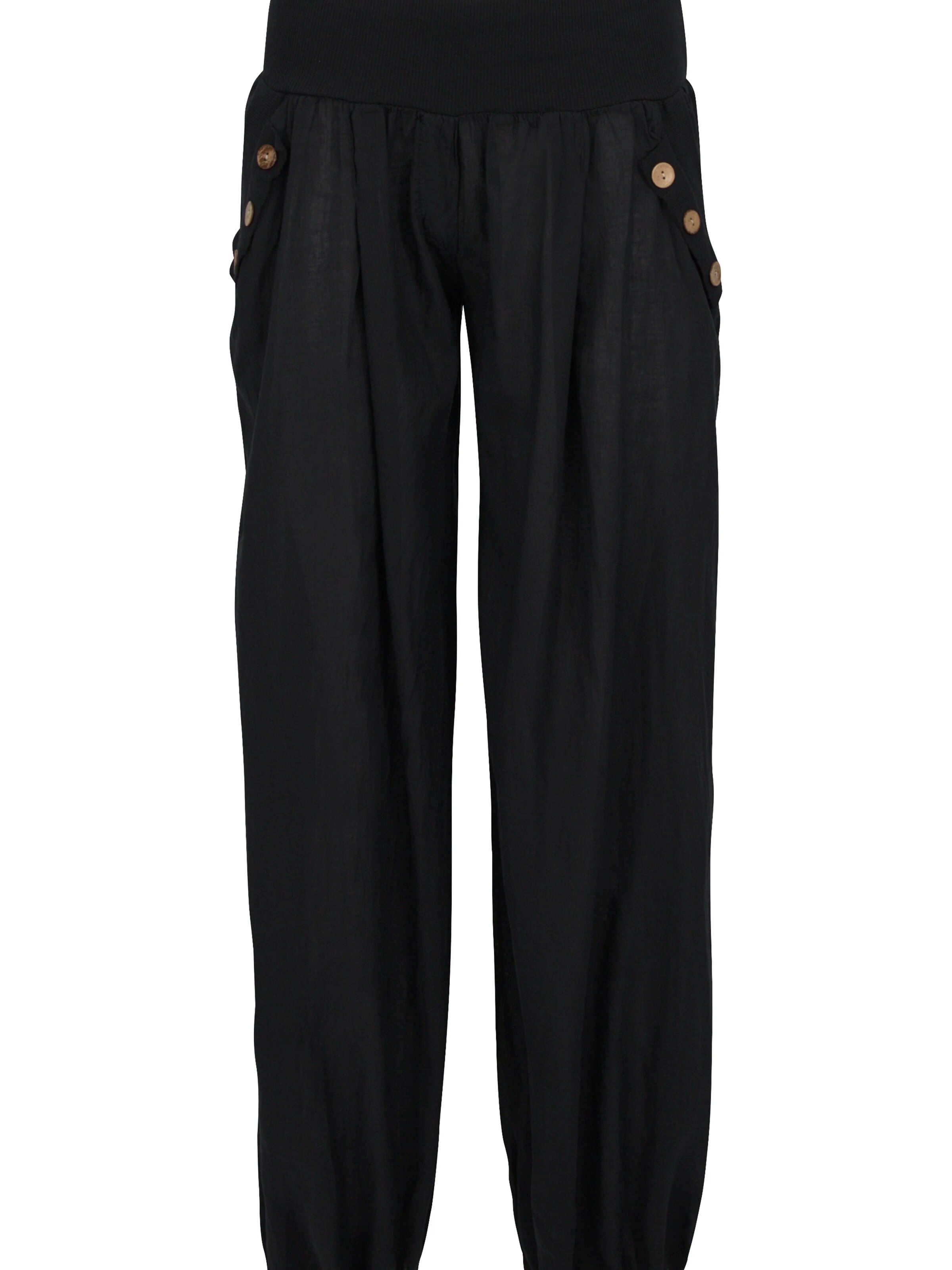malito more than fashion Harem Pants in Black: front
