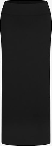 Leela COTTON Skirt 'Damen Bio-Baumwoll-Maxirock mit Schlitzen' in Black: front