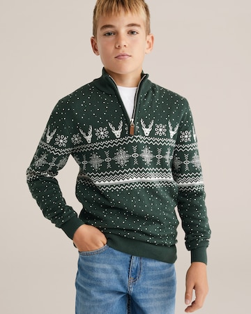 WE Fashion Sweater in Green: front