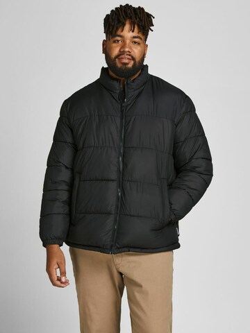 Jack & Jones Plus Winterjas 'PAUL' in Zwart: voorkant