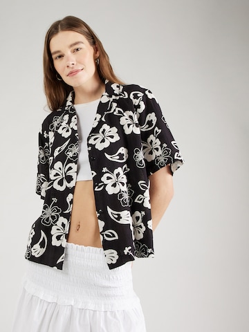 PIECES Blouse 'ALOHA' in Zwart: voorkant