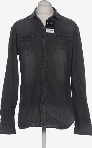 REPLAY Button Up Shirt in XL in Black: front