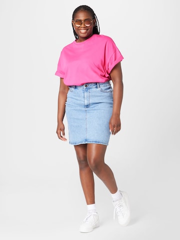 PIECES Curve T-Shirt 'RINA' in Pink