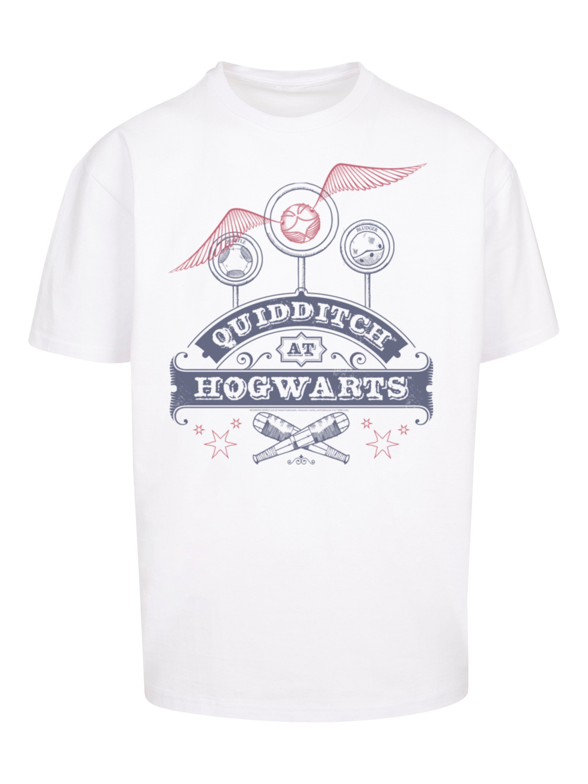 F4NT4STIC Shirt 'Harry Potter Quidditch At Hogwarts' in Weiß: Vorderseite