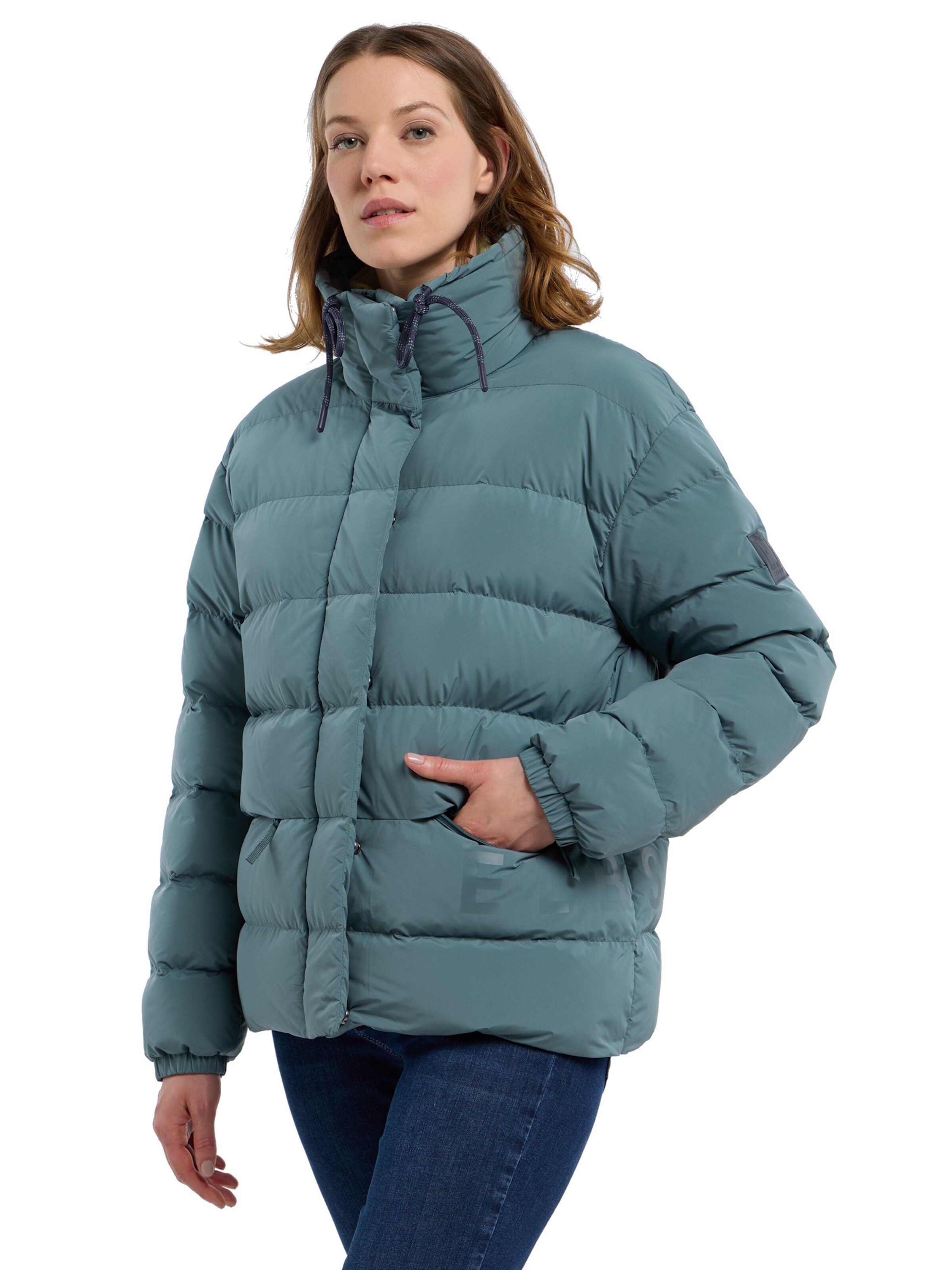 Elbsand Winterjacke 'Varna' in Grün: Vorderseite