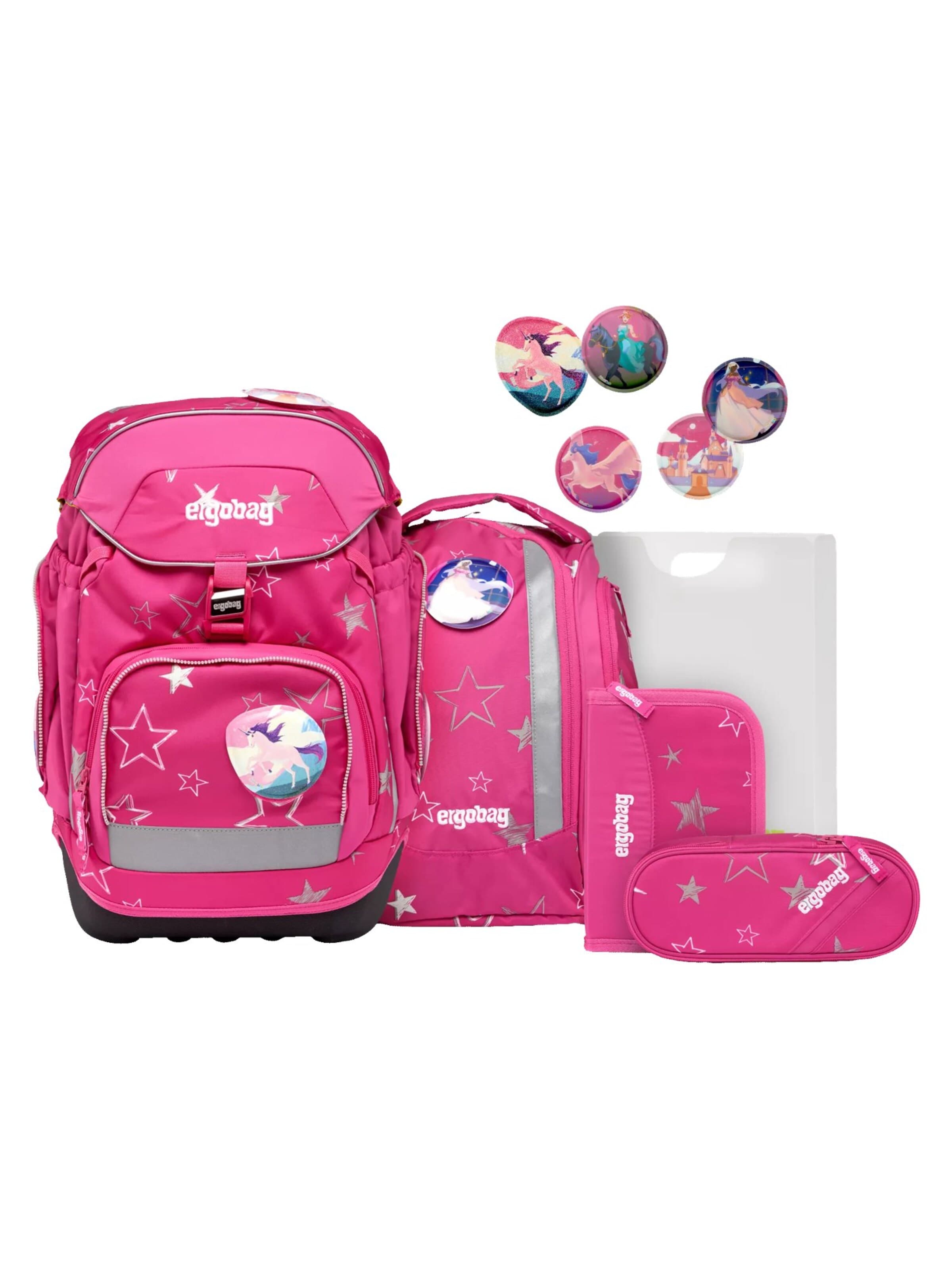 ergobag Backpack 'Schulranzen-Set pack Set' in Pink: front