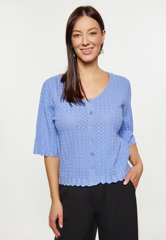 Usha Knit Cardigan in Blue: front