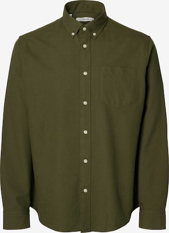 SELECTED Button Up Shirt 'Rick' in Green: front