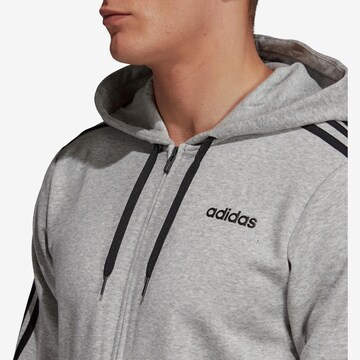 ADIDAS PERFORMANCE Regular fit Athletic Zip-Up Hoodie 'Essentials' in Grey