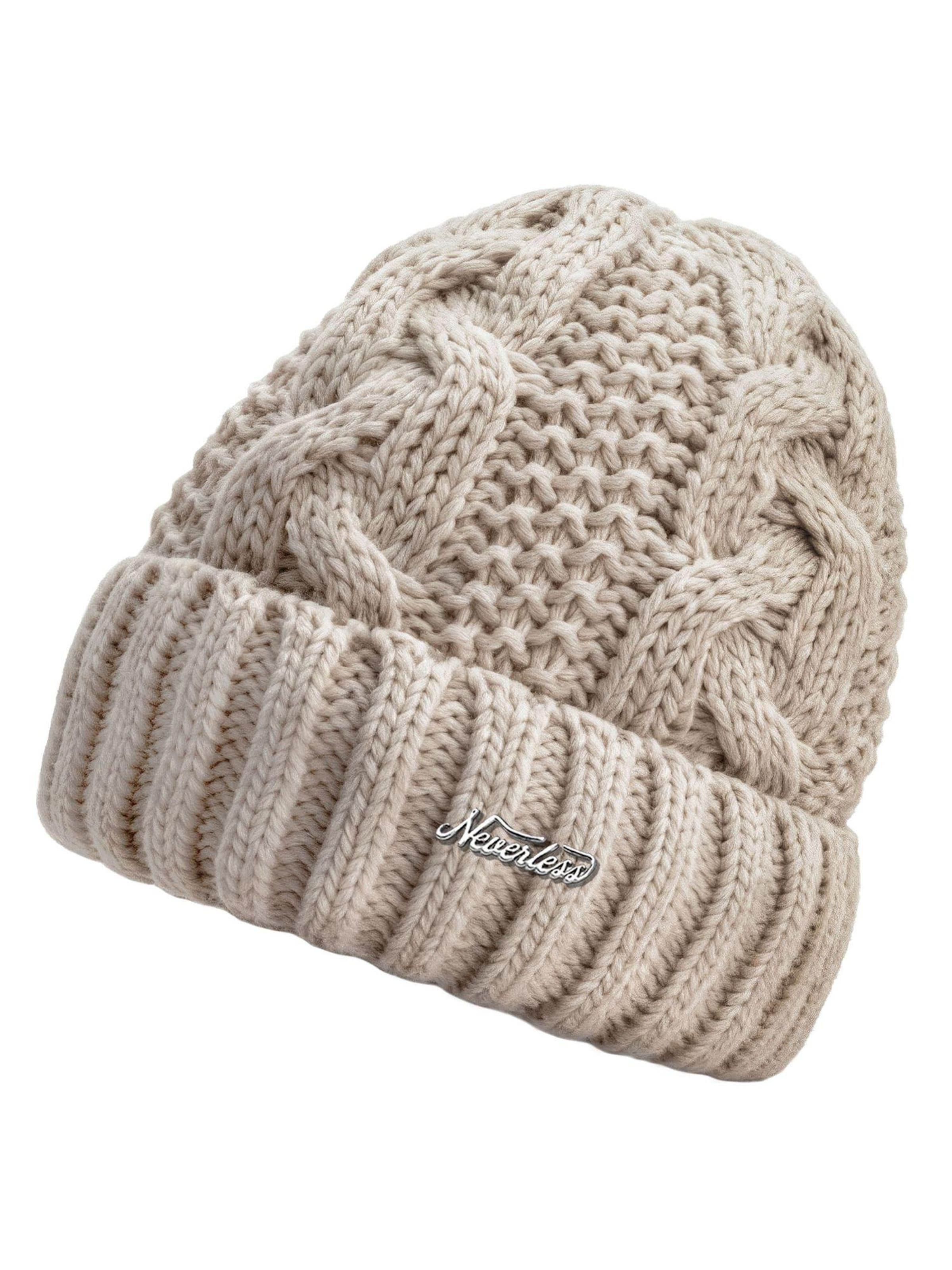 Neverless Beanie 'Model 36937' in Beige: front