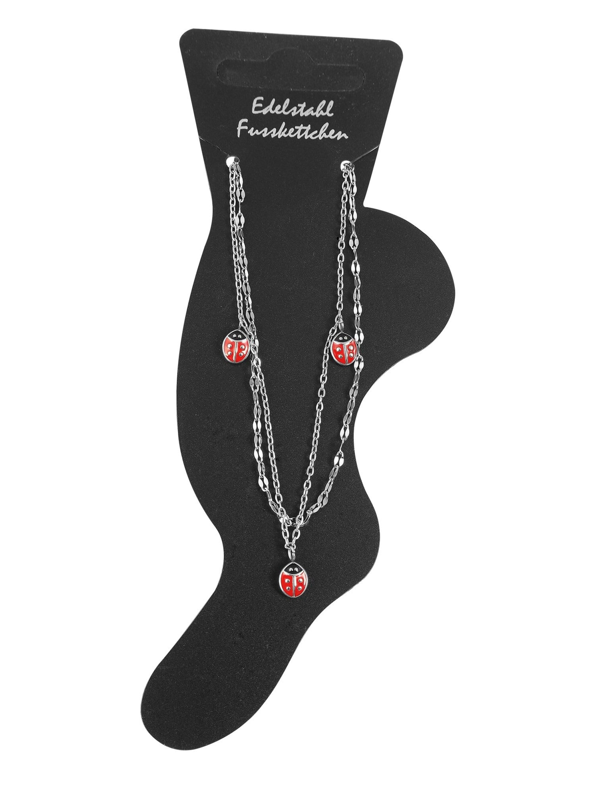 Akzent Foot Jewelry 'Coccinella, langlebig' in Silver: front