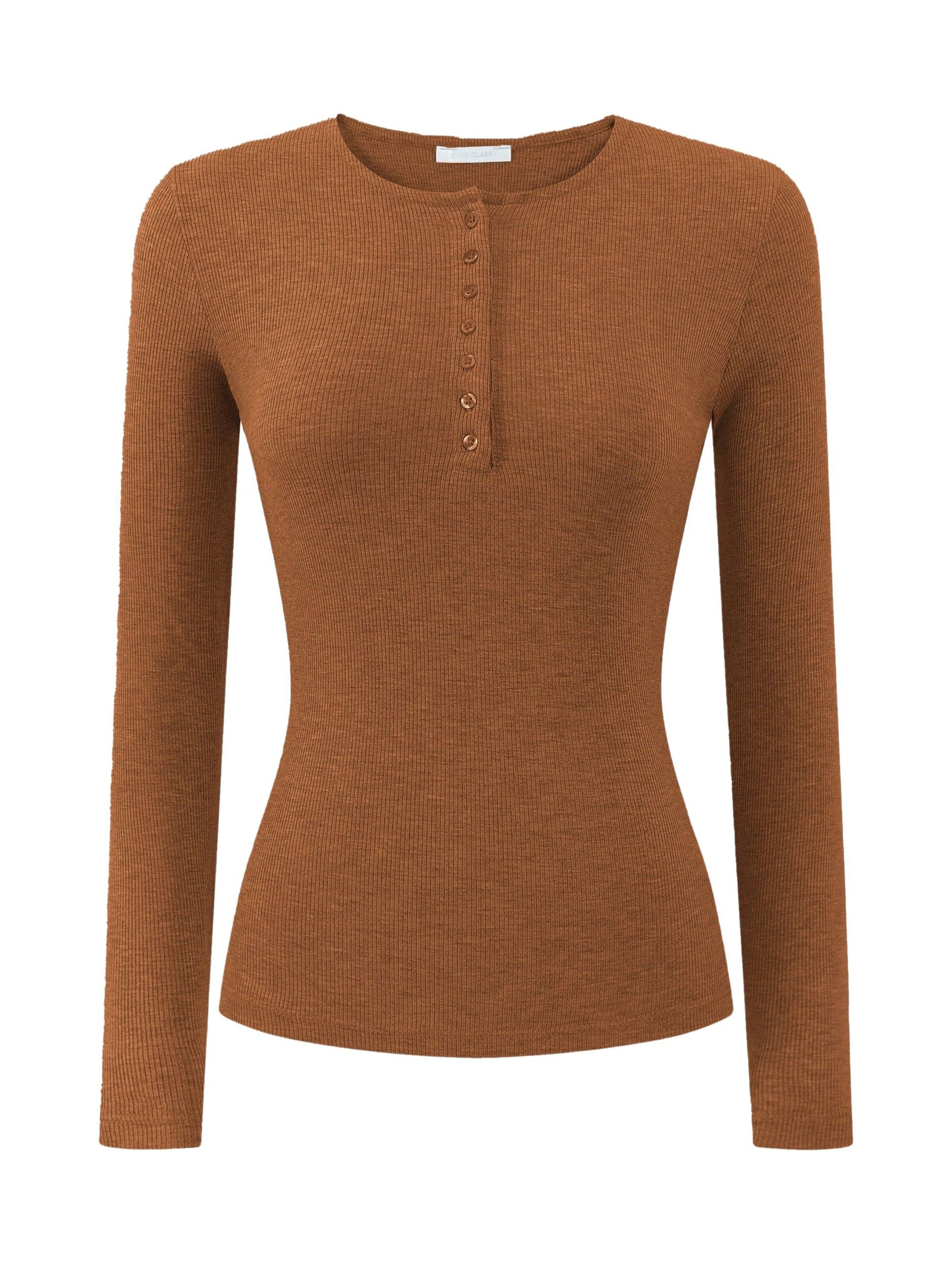 SASSYCLASSY - Camiseta en marrón: frente