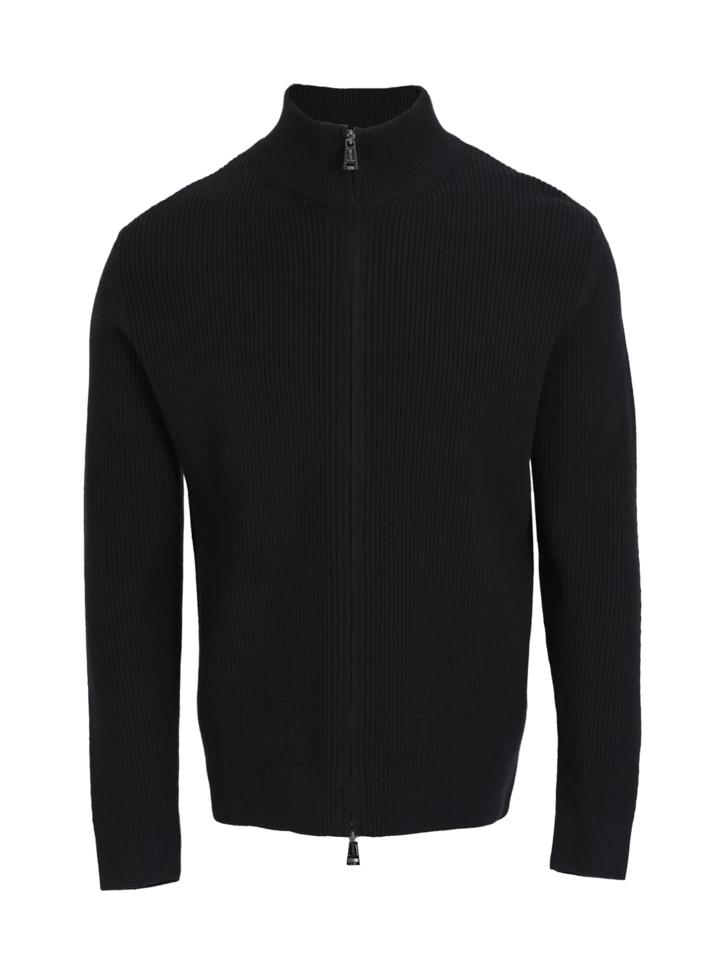 Lufian Knit Cardigan in Black: front