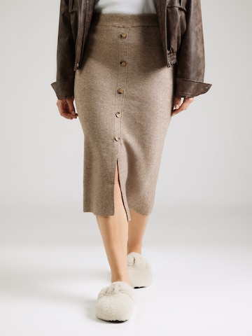 ONLY Carmakoma Rok 'CARIBI' in Beige: voorkant