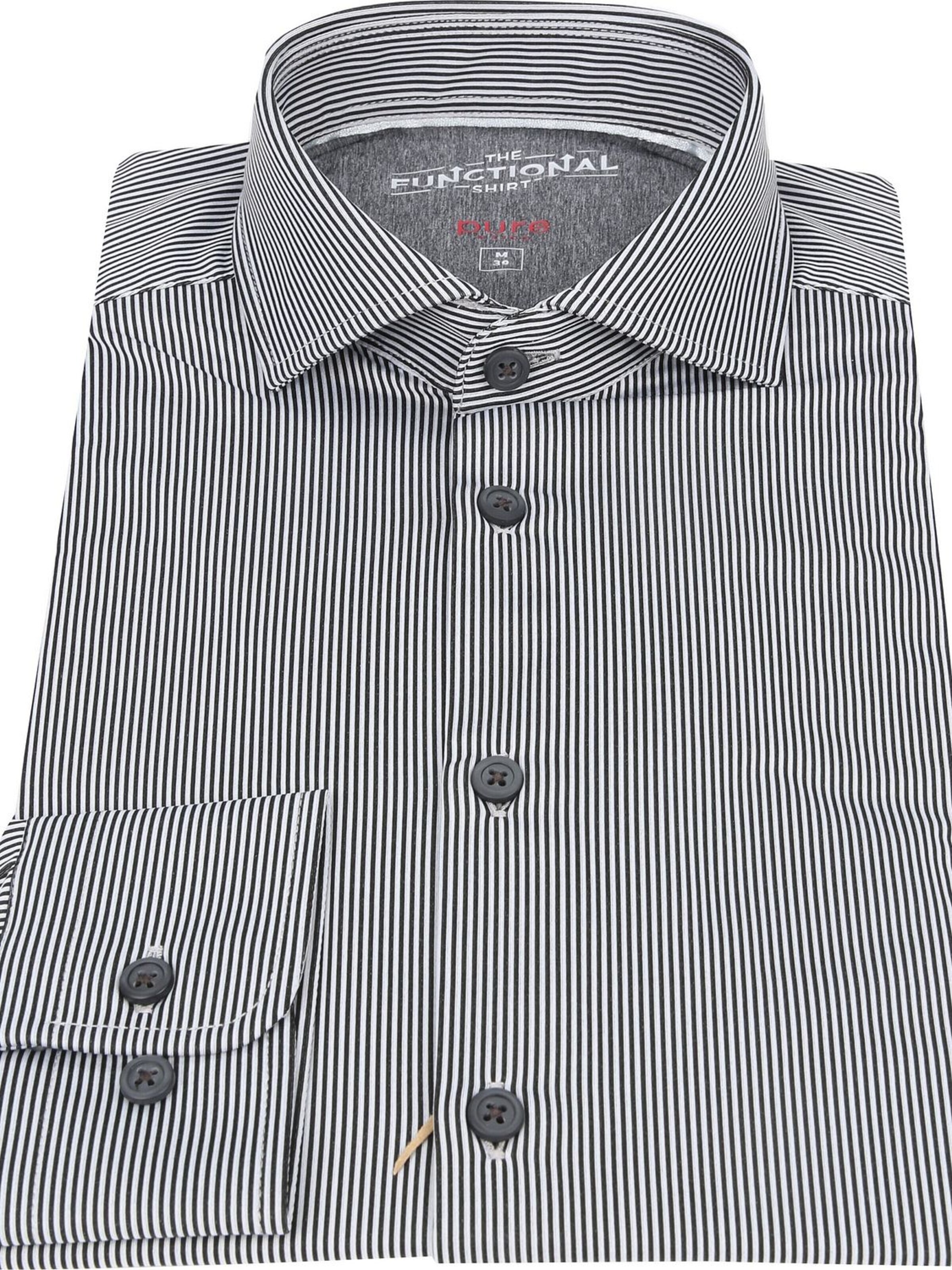 PURE Slim fit Overhemd in Zwart