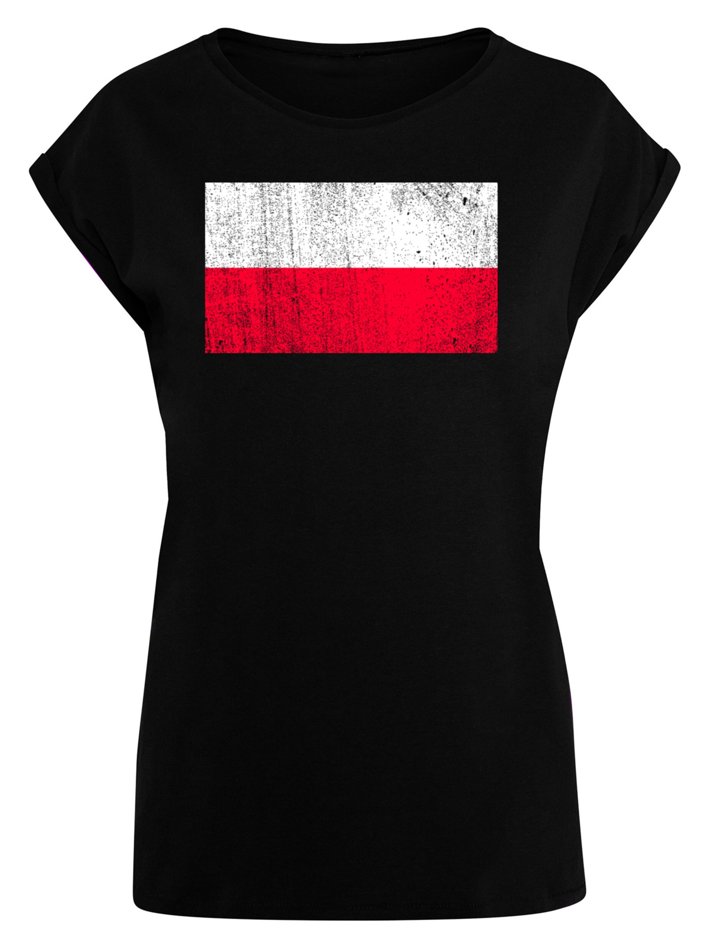 T-shirt 'Poland Polen Flagge' F4NT4STIC en noir : devant