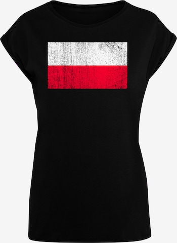 F4NT4STIC Shirt 'Poland Polen Flagge' in Schwarz: Vorderseite