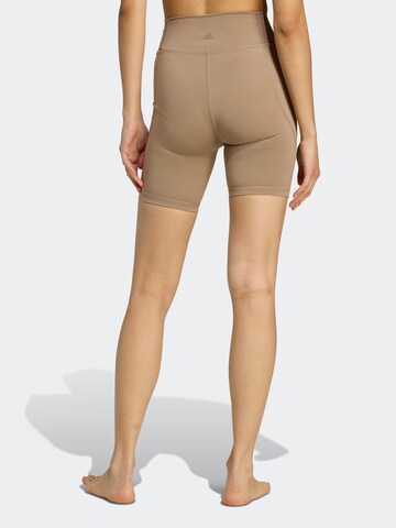 ADIDAS PERFORMANCE Skinny Sportshorts 'All Me Ess' in Beige