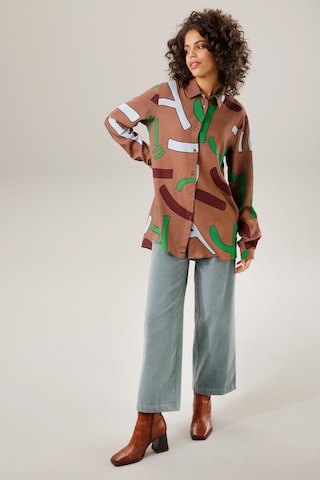 PETROL Wide Leg Hose in Blau