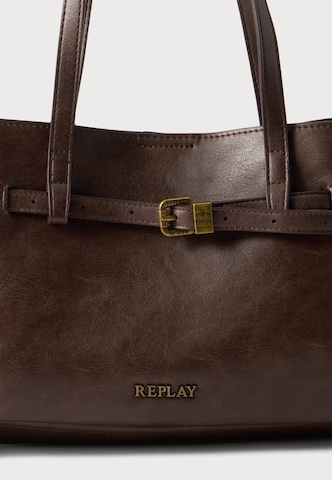 Borsa a spalla di REPLAY in marrone: frontale
