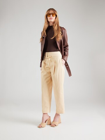 BOSS Regular Pleat-front trousers 'Takane1' in Beige