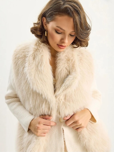 Bianco Lucci Gilet en crème, Vue avec produit