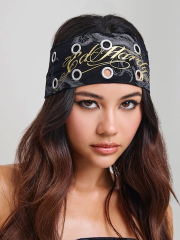 Fascia per la testa di Ed Hardy in nero: frontale