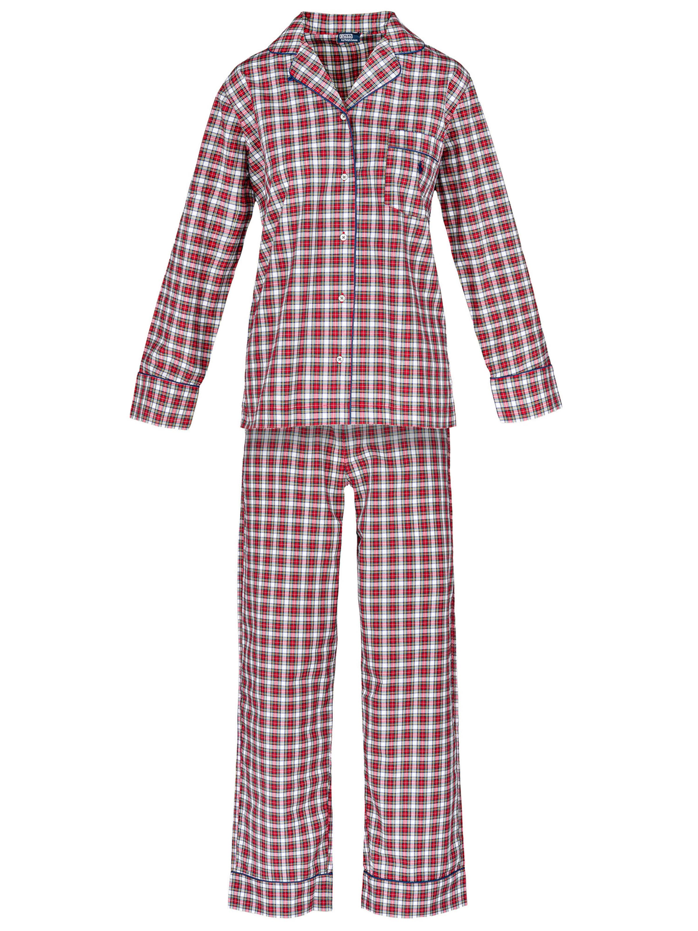 Polo Ralph Lauren Pyjama ' Trail Tartans ' in Rood: voorkant