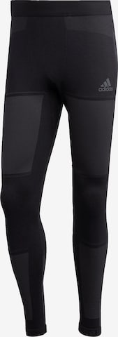 ADIDAS SPORTSWEAR Skinny Workout Pants 'X-City Warm ' in Black: front