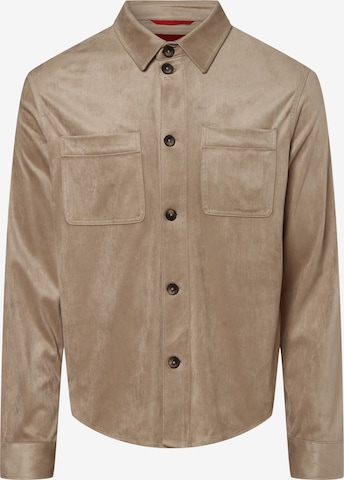 Finshley & Harding London Regular fit Button Up Shirt in Beige: front