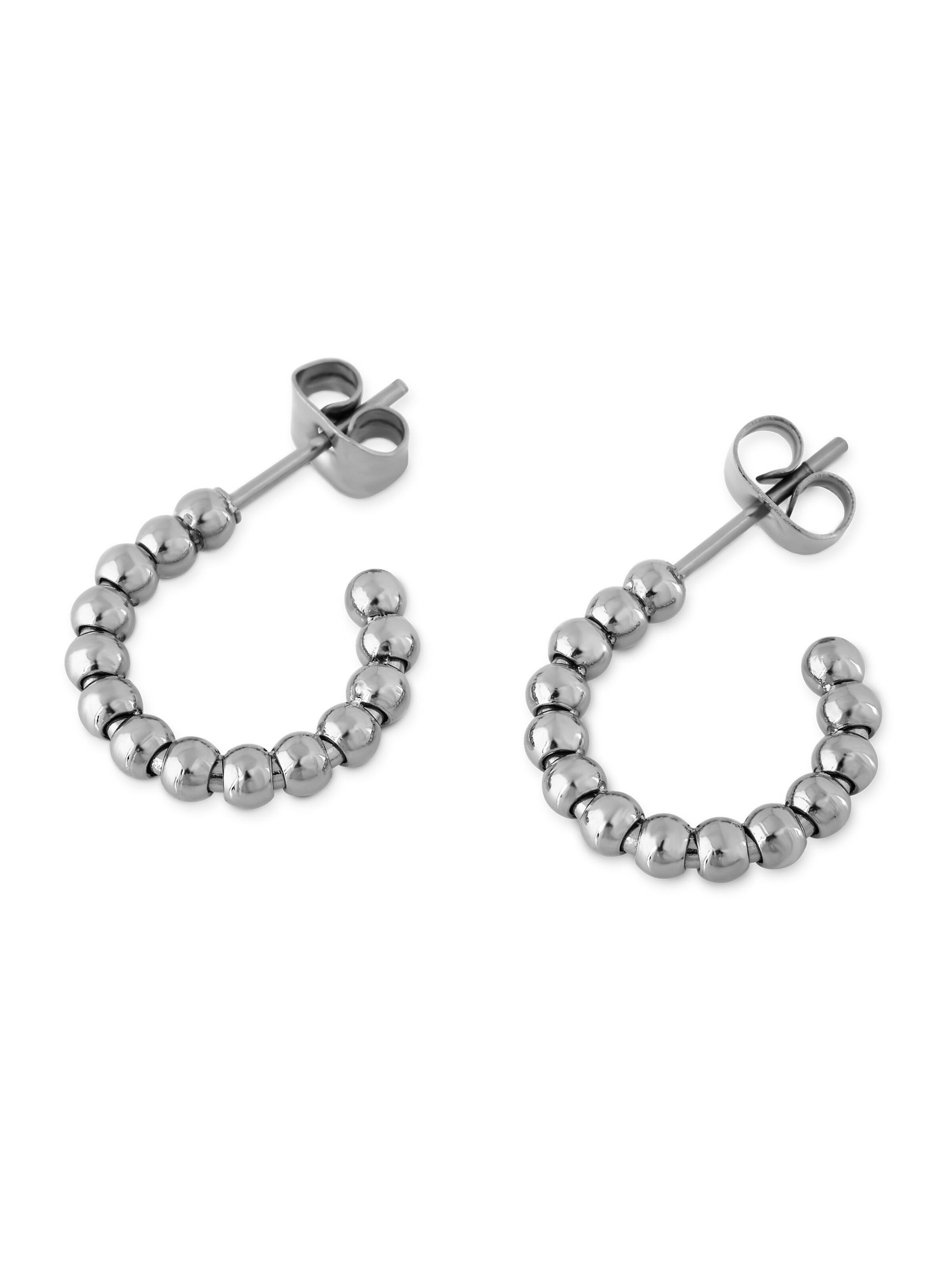 Akitsune Earrings 'Delight' in Silver: front