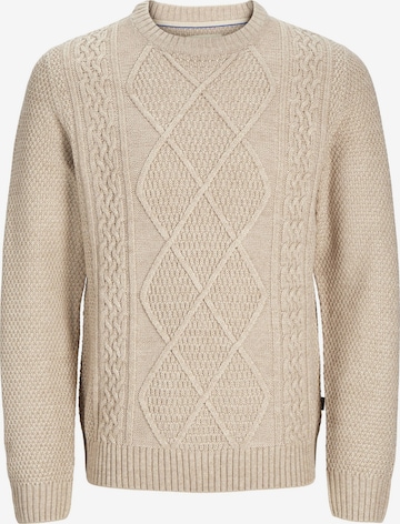Pull-over Jack & Jones Plus en beige : devant