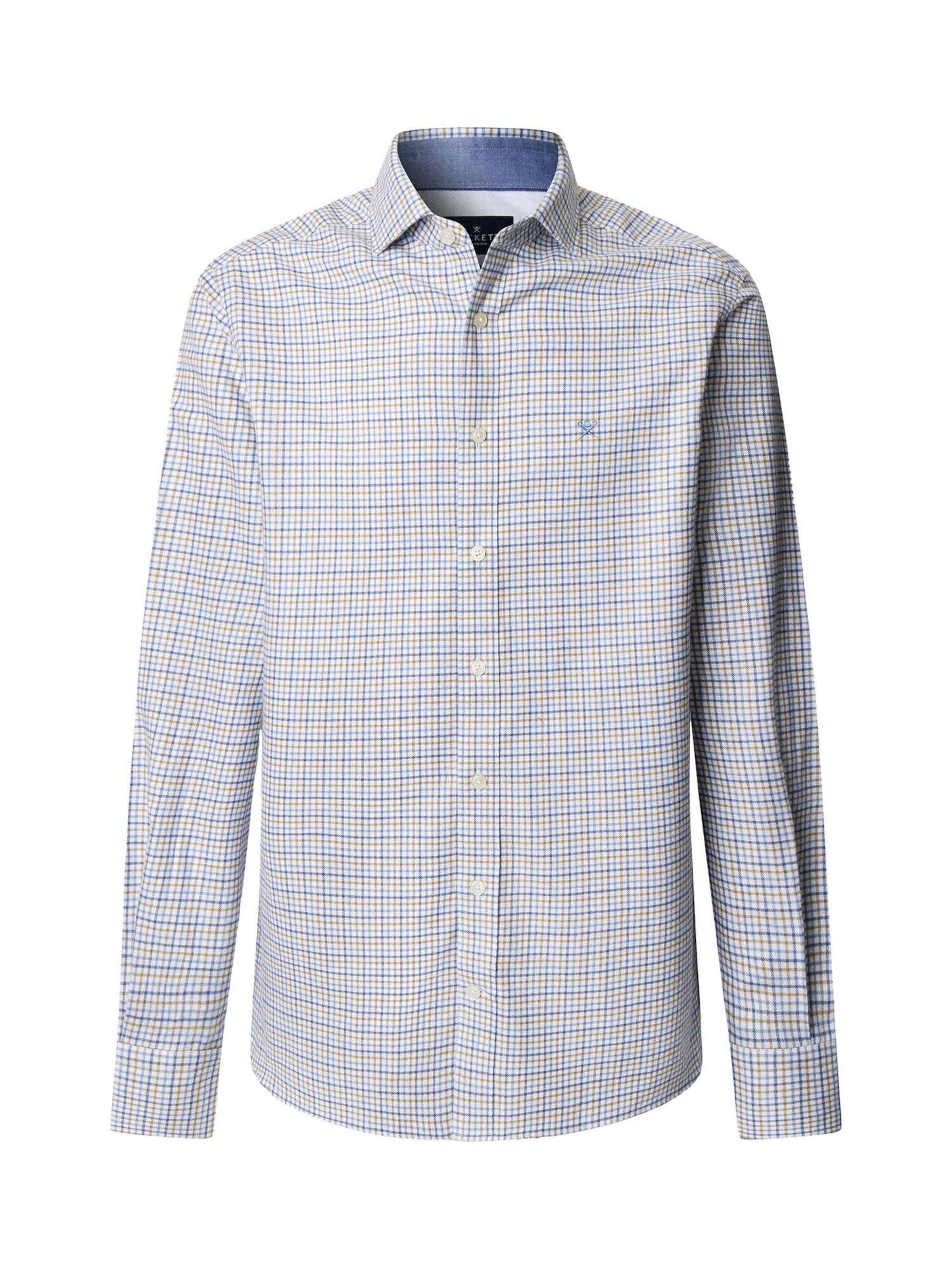 Hackett London Chemise en bleu clair / bleu foncé / noisette / blanc, Vue avec produit