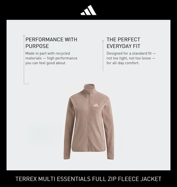 ADIDAS TERREX Athletic fleece jacket 'Essentials' in Brown