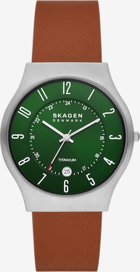 SKAGEN Uhr in karamell / grau / grün, Produktansicht