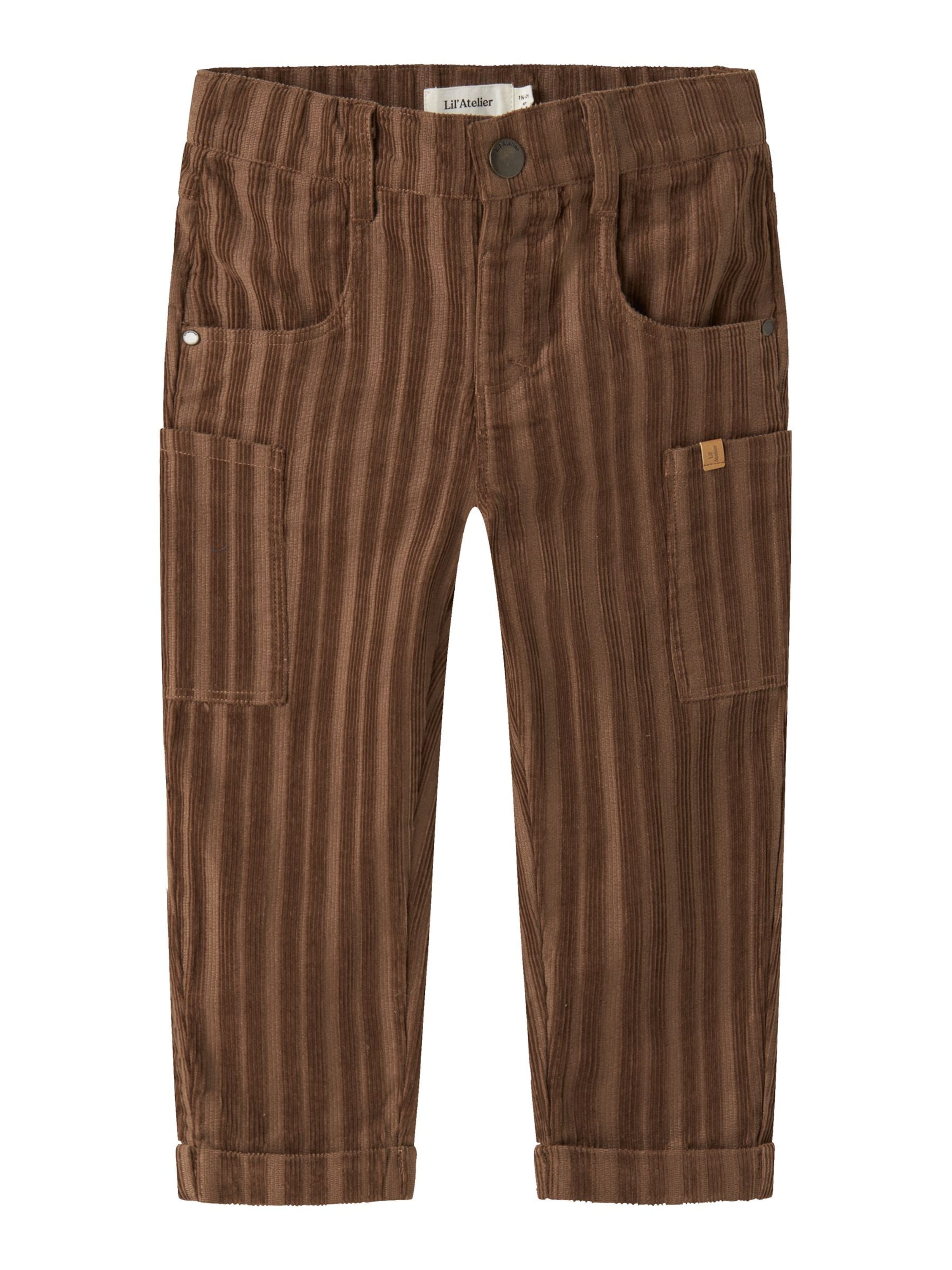 Lil'Atelier Regular Broek in Bruin: voorkant