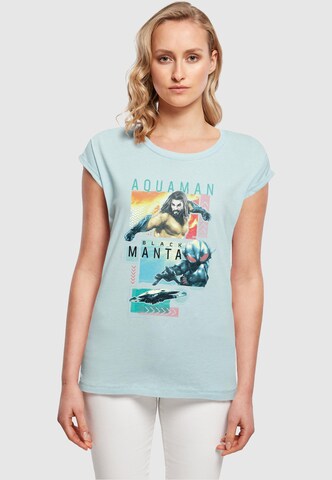 ABSOLUTE CULT T-Shirt 'Aquaman - Character Tiles' in Blau: predná strana